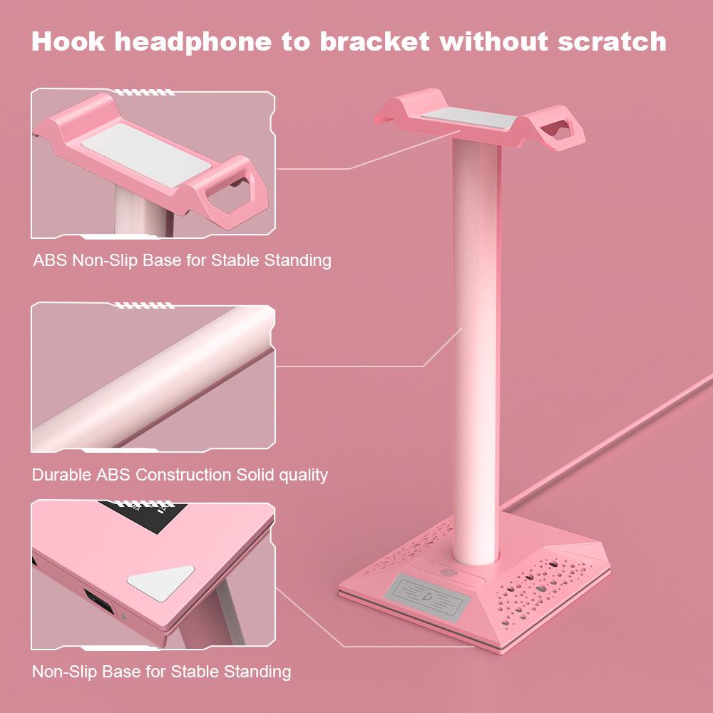 RGB-Kopfhörer-Displayständer Anti-Rutsch-Gaming-Headset-Halter Abnehmbarer Haken Platzsparendes Schreibtisch-Organisationssystem Für PUBG-Gamer