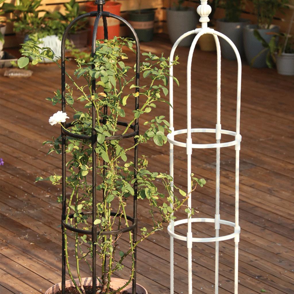 Climbing Plant Tower Stainless Steel Metal Plant Support Climbing Vine Tower for Garden Roses Tomatoes Black