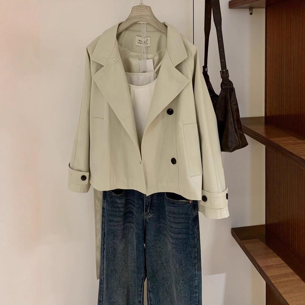 Autumn 2026 Korean design trench coat women's autumn new popular small belt versatile trench coat