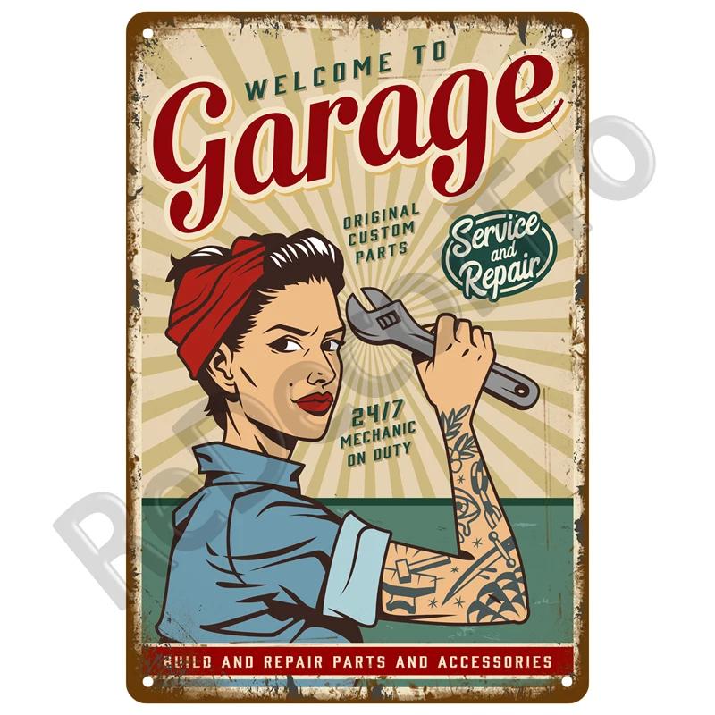 Tin Sign Poster Decorative Plates Wall Stickers Pub Garage Home Decor Auto Parts Vintage Motor Car Parts Service Metal Sign Art