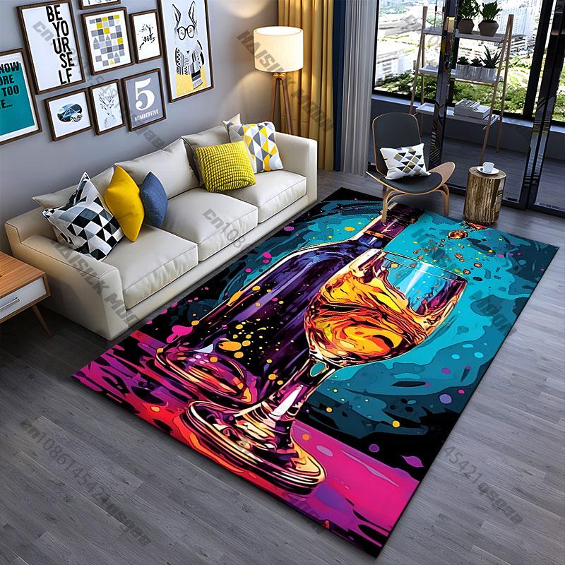 Drink celebration vibrancy artistic mood carpet Yoga living room room decor children's crawling mat doormat area rug