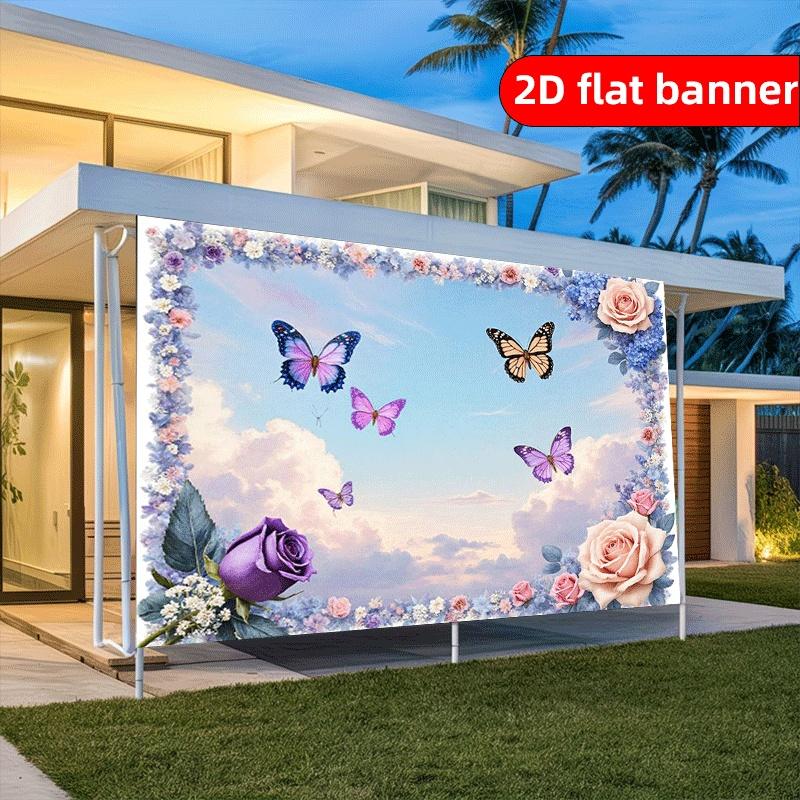 2D Flat Banner Dreamy Soft Color Background Cloth Suitable for Decorating Banners for Weddings Home Parties and Backgrounds