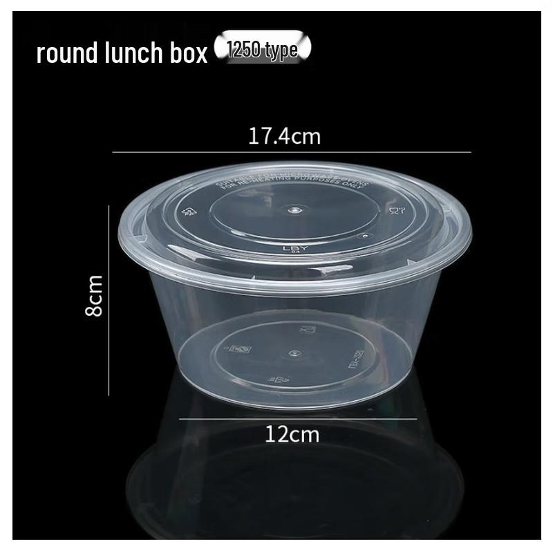 Zebian Round Disposable Food Containers with Lids