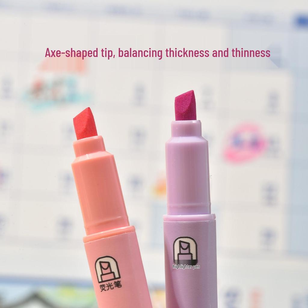 Dual-Ended Erasable Fluorescent Marker - Jelly Color Highlighter & Doodle Pen for Students