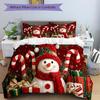 Christmas Snowman Decorations Print 3Pcs Bedding Setduvet Cover With 2 Bedropillowcase Home Birthday Gift