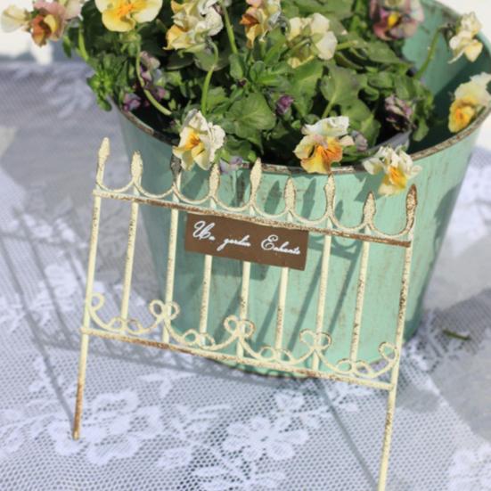 Vintage Iron Garden Fence Stake, Decorative Flower Bed Edging Landscape Border, Outdoor Yard Lawn Mini Fence Stake