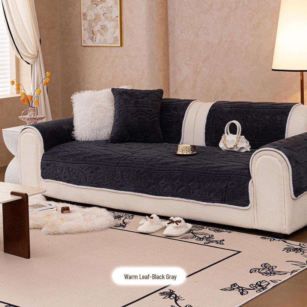 Cross-Border Autumn/Winter Soft Velvet Sofa Cushion - High-End, Non-Slip, Machine Washable Sofa Towel Cover