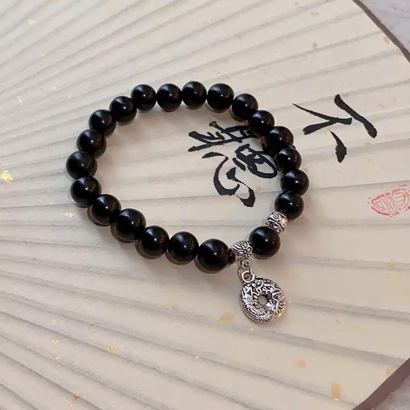 Retro Safety Buckle Prays for Good Luck with Peach Blossoms, Enamel Color Women's Jewelry Bracelet.