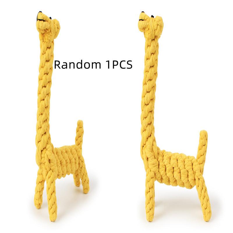 

Eco-friendly And Teeth-cleaning Cotton Rope Giraffe Toy Perfect For Pet Entertainment