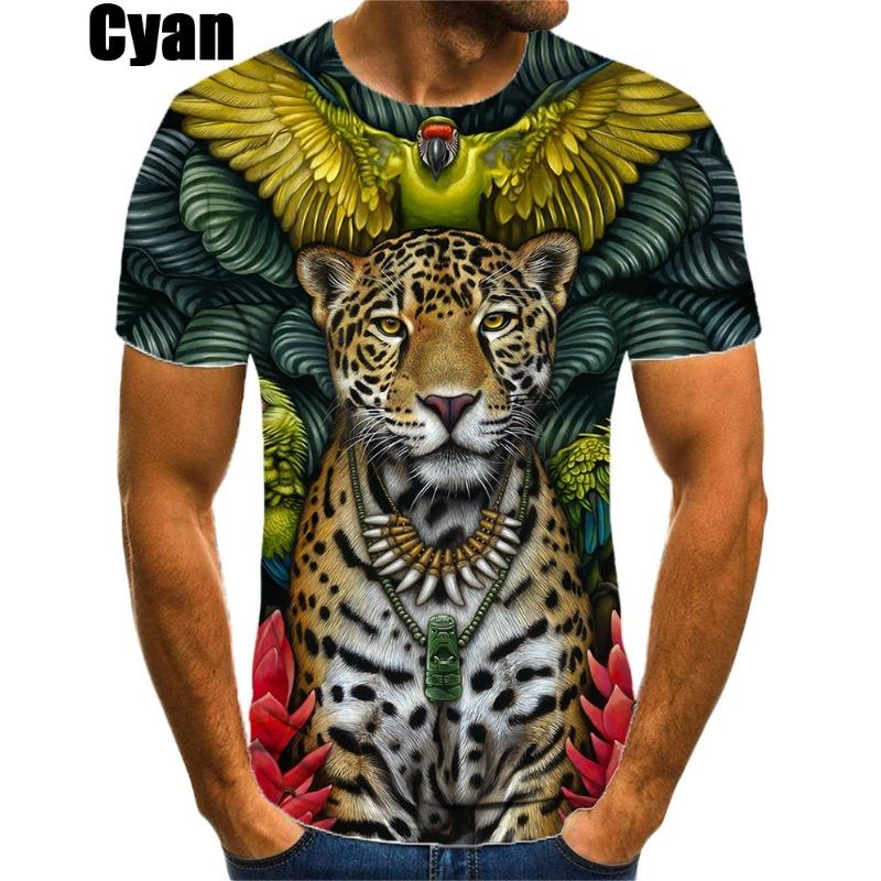 New Fashion Jaguar 3D Printed T-shirt Men's And Women's Summer Casual Short Sleeve Crew-neck Shirt