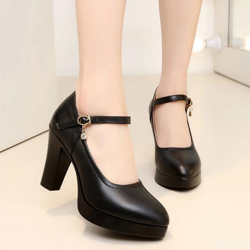 Fashion New Spring Mom Shoes Women's sexy black high heels Elegant comfortable work shoes Ladies outdoor Fashion pumps Zapatos Mujer