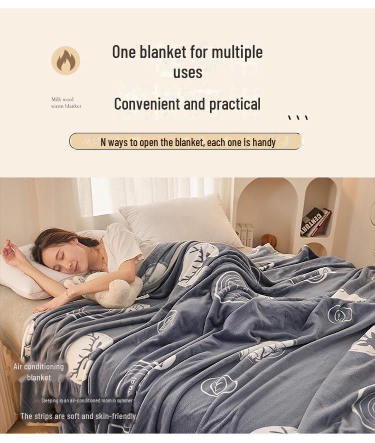 Gruby Ciepły Koc Flanelowy z Polaru Mlecznego dla Dzieci - Miękki Koc do Drzemki i na Sofę, Idealny Prezent