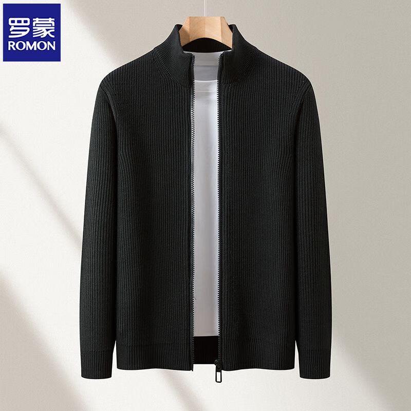 

Romon Men s Classic Stand Collar Knit Cardigan XL