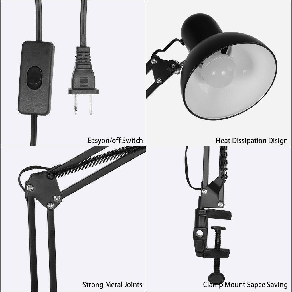 1pc Home Decor Foldable Desk Lamp Clip On Light Telescopic Eye Protection Adjustable Bedroom Office Decoration Table Lamp Home
