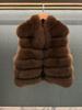 Light luxury medieval VTG style imported fox hair back hair vest vest stand neck fur jacket women's winter