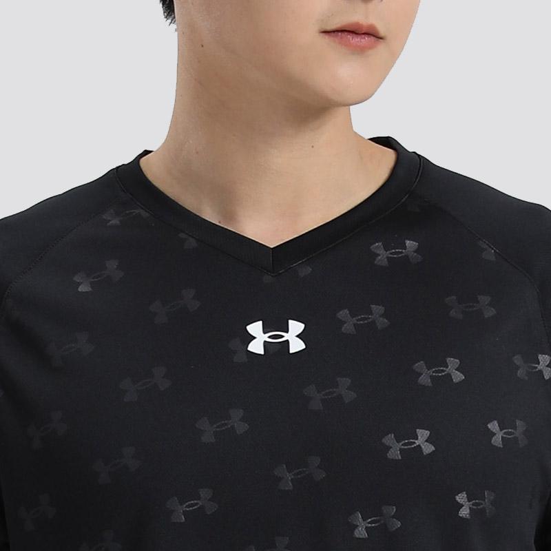 Under Armour Quick-Dry Loose Training Knit Short Sleeve Shorts Casual Sports Set Unisex sets Black 21500531-001+21500208-001