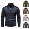 Men's Autumn/Winter Thick Knit Half-Zip Stand-Up Collar Pullover