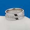 0.54cttw Full Moissanite Mens Wedding Band   CopperPolished Flat Minimalist Design Men Ring Anniversary Jewelry Gift