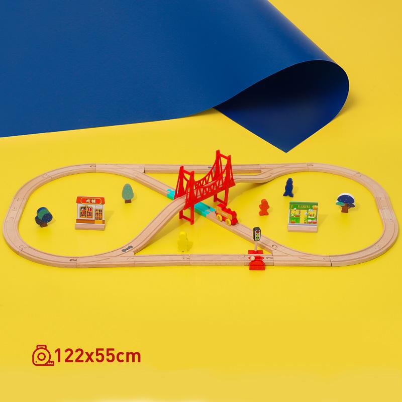 Wooden Train Track Set Electric Magnetic Train Railway Toys Compatible with Brand Track Educational Toys for Children's Gifts