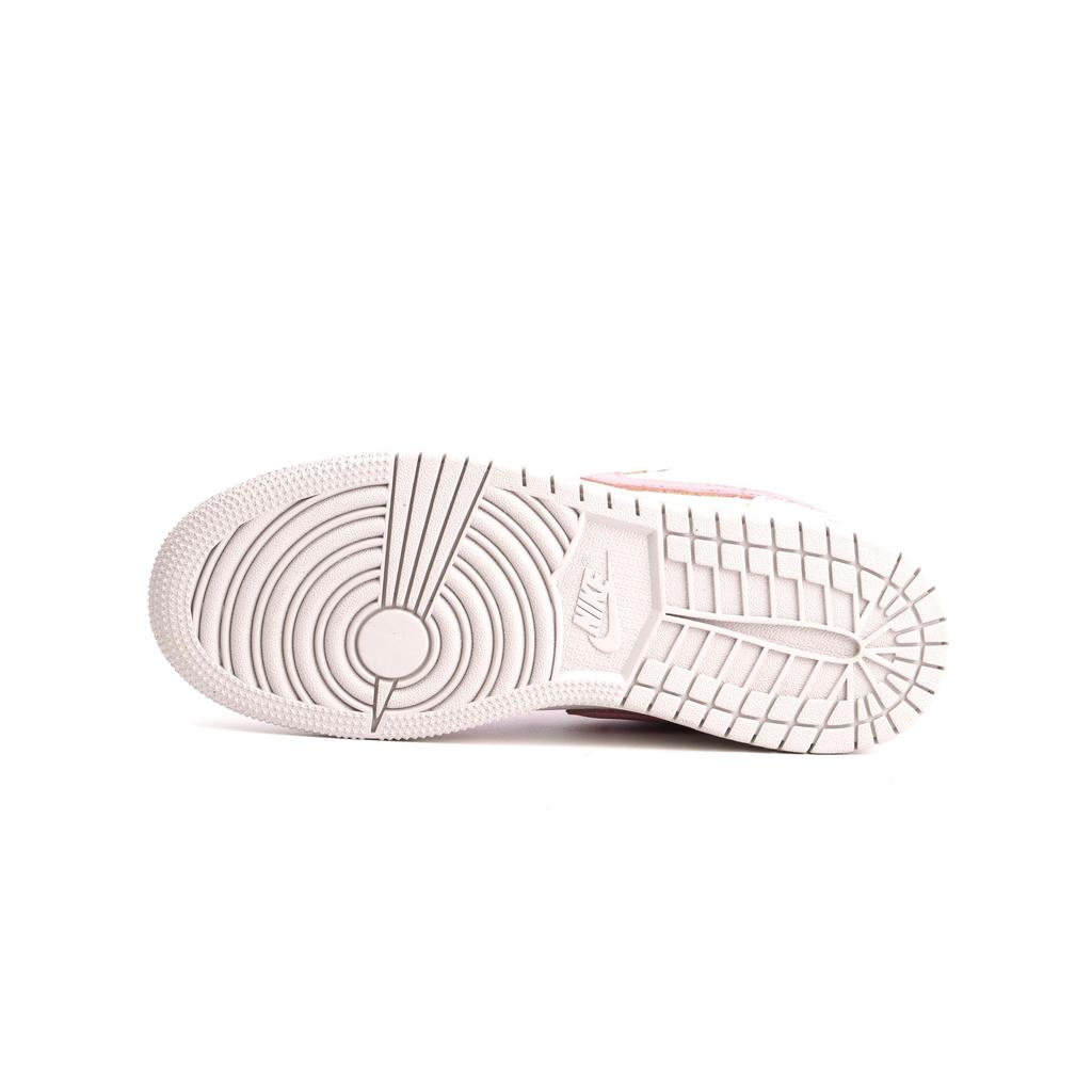 Jordan Air Jordan 1 Cushioning, Wear Resistant Low Top Vintage Basketball Shoes Unisex Pink White FQ7687-300(Team1106-)