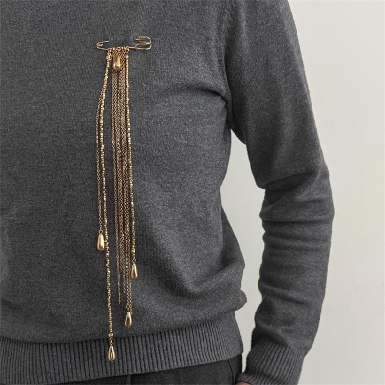 Classical Chain Fringe Brooch Dateless Lapel Pin Accessory Elegant Fringe Pin Enhances Dresses Coats And Handbags