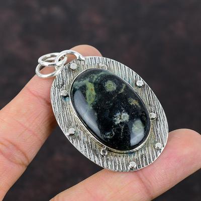 Kambaba-Jaspis-Anhänger, hochwertiger Edelstein-Schmuck, 925er Sterlingsilber-Anhänger, handgefertigt, brandneuer Schmuck, Geschenk für Freund, Designer-Anhänger