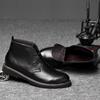 Модные осенне-зимние мужские ботильоны, роскошный бренд, на шнуровке, деловая обувь, мужская обувь из натуральной кожи, высокое качество, круглый носок, базовые ботинки