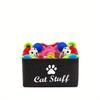 Plush Toy Storage Box Pet Toy Organizer Felt Basket with Iron Handle Storage Bin