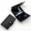 Men's RFID Anti-theft Carbon Fiber Card Holder with Automatic Pop-up Mechanism