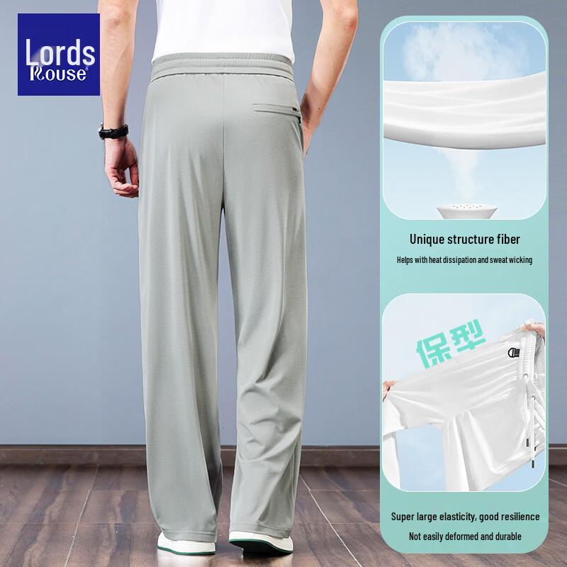 Men's Silk Blend Quick-Dry Straight-Leg Casual Pants