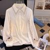 Embroidered Long-sleeved White Shirt Women's Spring and Autumn Design Sense Niche Fashion Retro Temperament All-match Shirt Top