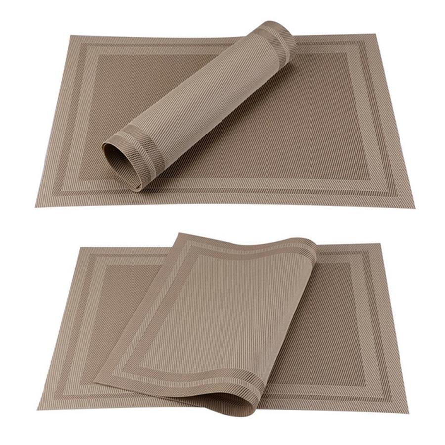 WHQ 2 4 6 Stück/Lot Kariert Gestreift Rechteck Platzset PVC Esstisch Mode Scheibenuntersetzer Schüsseluntersetzer Untersetzer Wasserdichte Tischunterlage