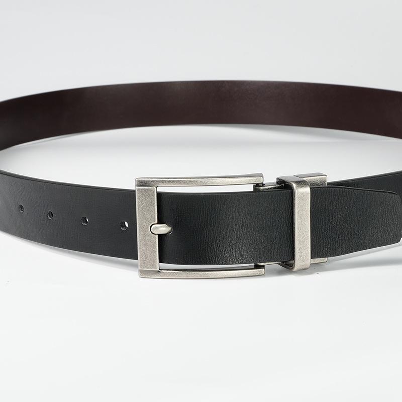 Men's Rotating Pin Buckle Belt Business Formal Leather Belt