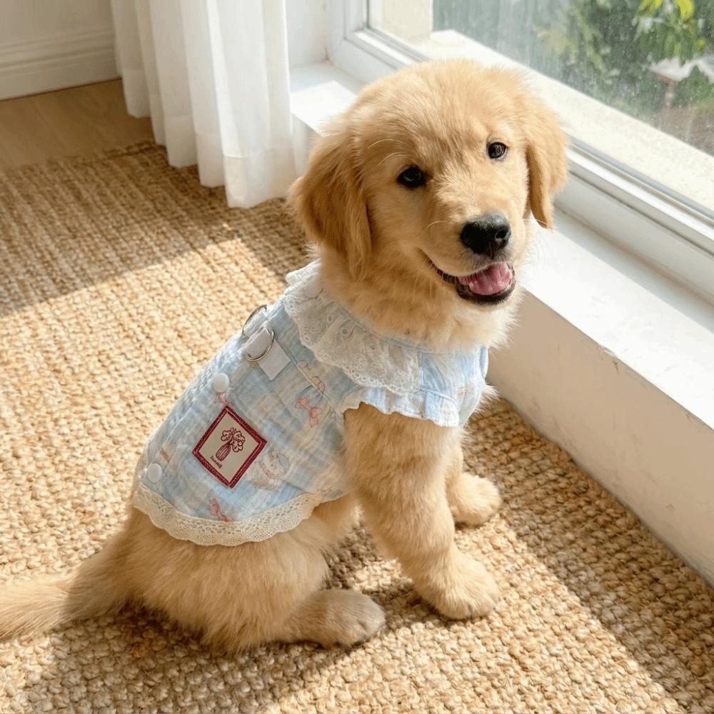Soft Dog Cooler Clothes Cotton Puppy Skirt Cute Summer Pet Costume  Pets