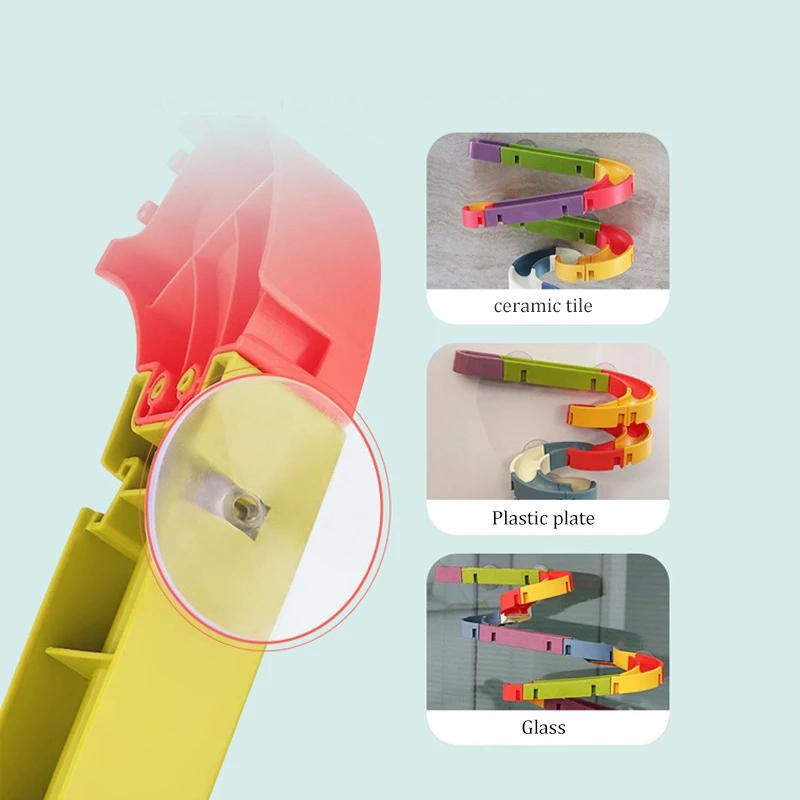 Baby DIY Putting Together Track Slide Suction Mug Playthings Bath Tub Playthings Baby Bathroom Bathtub Shower Plaything Kit Duck Water Playthings for