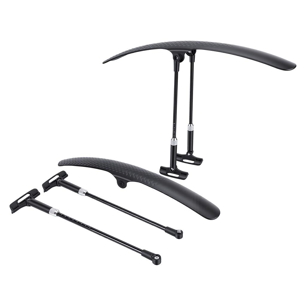 1 Pair Bicycle Mud Guard Adjustable Wider Mudguard Curved Design Universal Fit Front Rear Two Section Angle Flexible