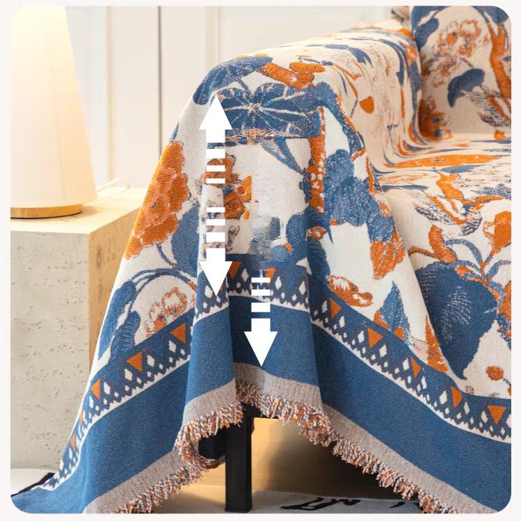 Sofatuch im amerikanischen klassischen Stil für alle Jahreszeiten, doppelseitiges Chenille-Sofakissen, hochwertiger Sofabezug und Decke