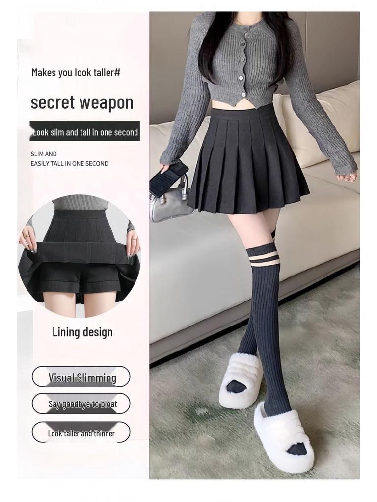 Petite Spódnica A-line z wysokim stanem z mieszanki wełny plisowana na jesień/zimę