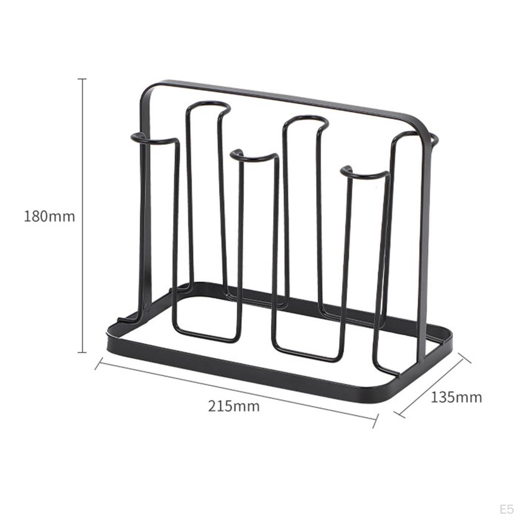 Bottle Drying Rack, Cup Organizer, 6 Hooks, Easy Clean Rack for Glasses,