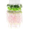 Wisteria Artificial Flowers Garland Wisteria Flowers Hanging Decoration 12 Pcs - Light Pink