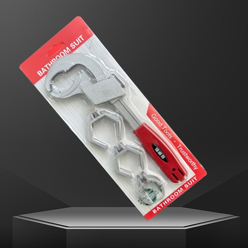 An adjustable plumbing wrench, multi-functional plumbing tool, large open capacity wrench for bathroom repair, home maintenance, 6-gear adjustment