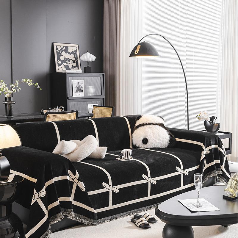 Nordischer Stil Vollständige Abdeckung Sofa Überwurfdecke Universell Drei Jahreszeiten Druck Sofa Handtuchbezug Heimdekor