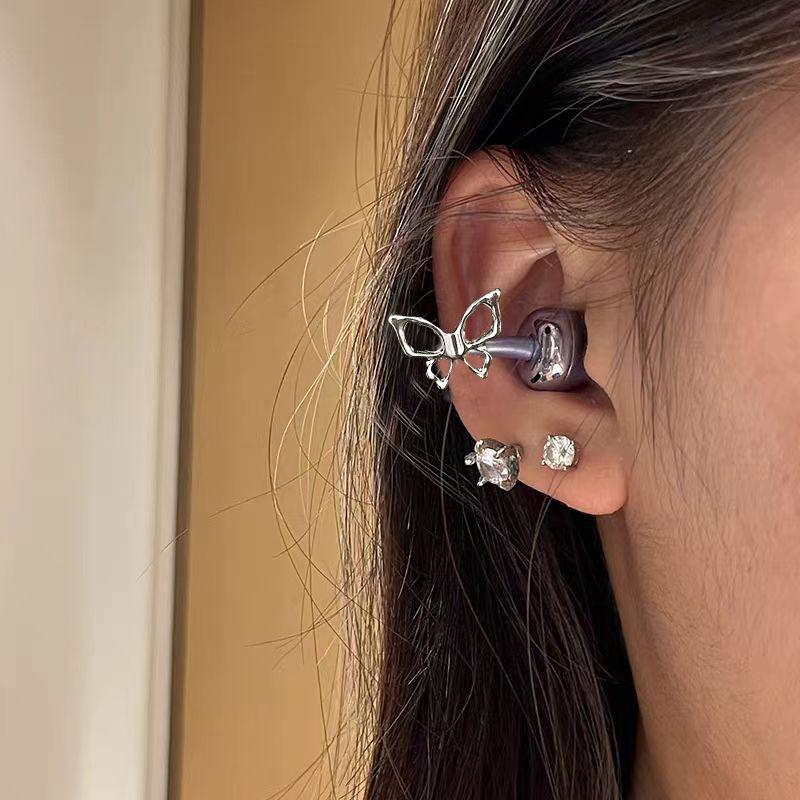 

Simple Hollow Butterfly Earphone Clip Buckle Removable Bluetooth Earphone Drill Buckle Light Luxury High-End Earphone Clip Accessories