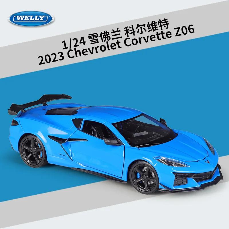 

WELLY New 1:24 Chevrolet Corvette Z06 2023 Alloy Car Diecasts & Toy Vehicles Car Model Miniature Scale Model Car For Children синій