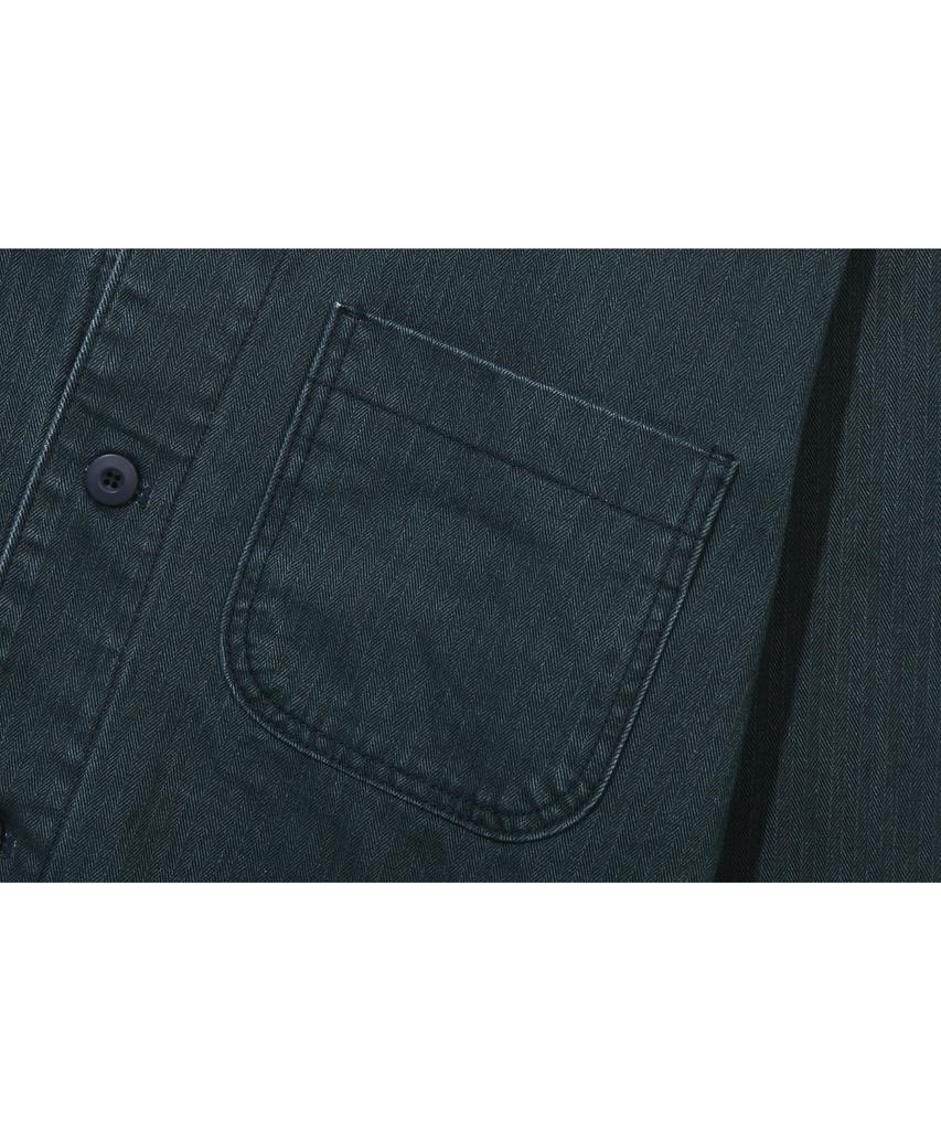 BASEMOMENT Herringbone Washed French Work Jacket Washed Navy