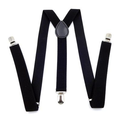 "Unisex 2.5cm Black Elastic Y-Shaped British Suspenders"