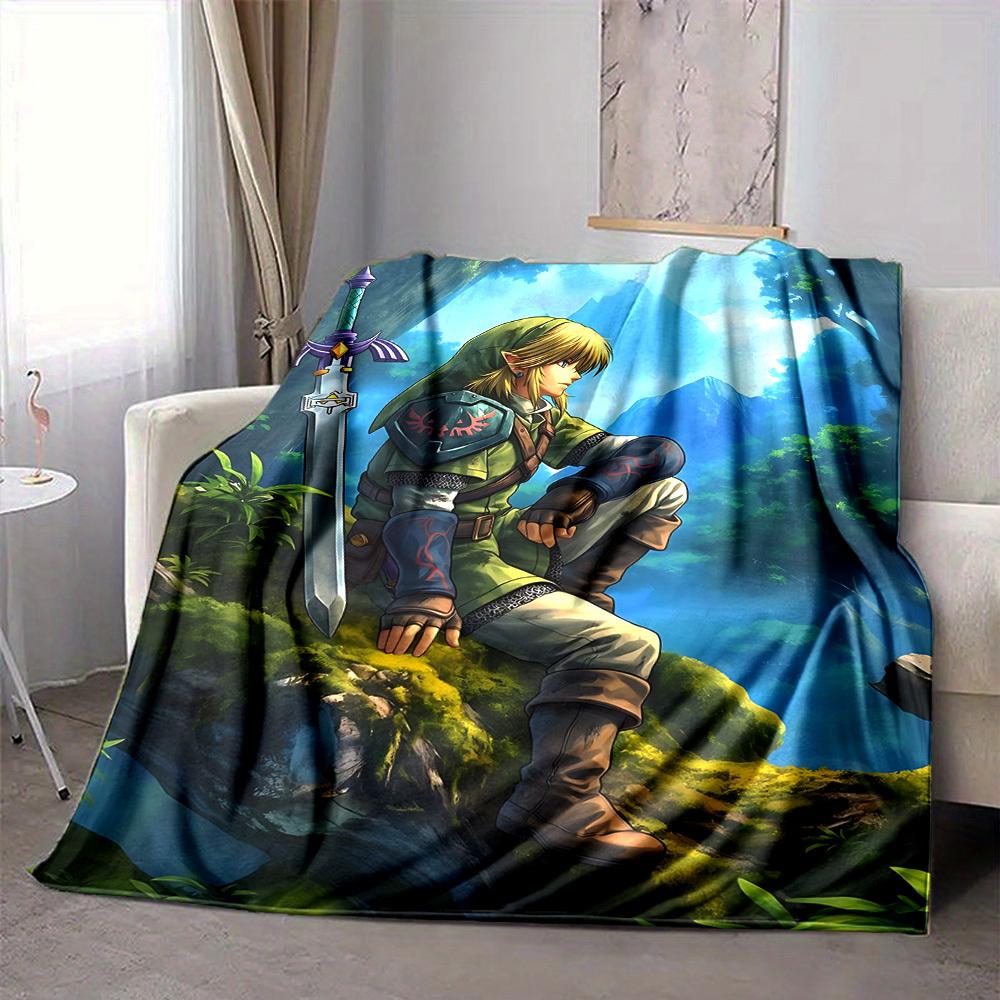1PC Hylian Shield, Legend of Zelda Blanket, Throw For Sofa, Bed, Travel, Camping, Livingroom,
