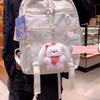 1Pcs Cute Can Squeak Rabbit Plush Pendant Big-Eared Rabbit Plush Keyring Bunny Festival Doll Keychain Bag Pendant