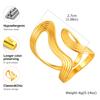 Stainless Steel Irregular Geometric Lines Ring for Women,Gold Color Opening Rings,Fashion Jewelry Gifts