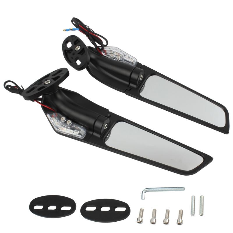 Motorcycle Rotating Rearview Mirrors With Turn Signal for Honda CBR1000RR Kawasaki Ninja 650 Yamaha R15 Suzuki GSXR1000 Modified